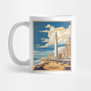 Mar del Plata Argentina Vintage Tourism Poster Mug